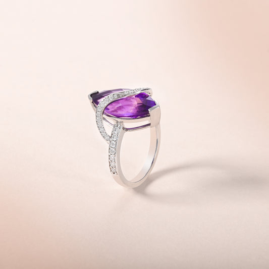 Majestic Violet Amethyst Ring