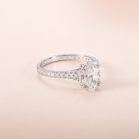 Floral Oval Diamond Ring