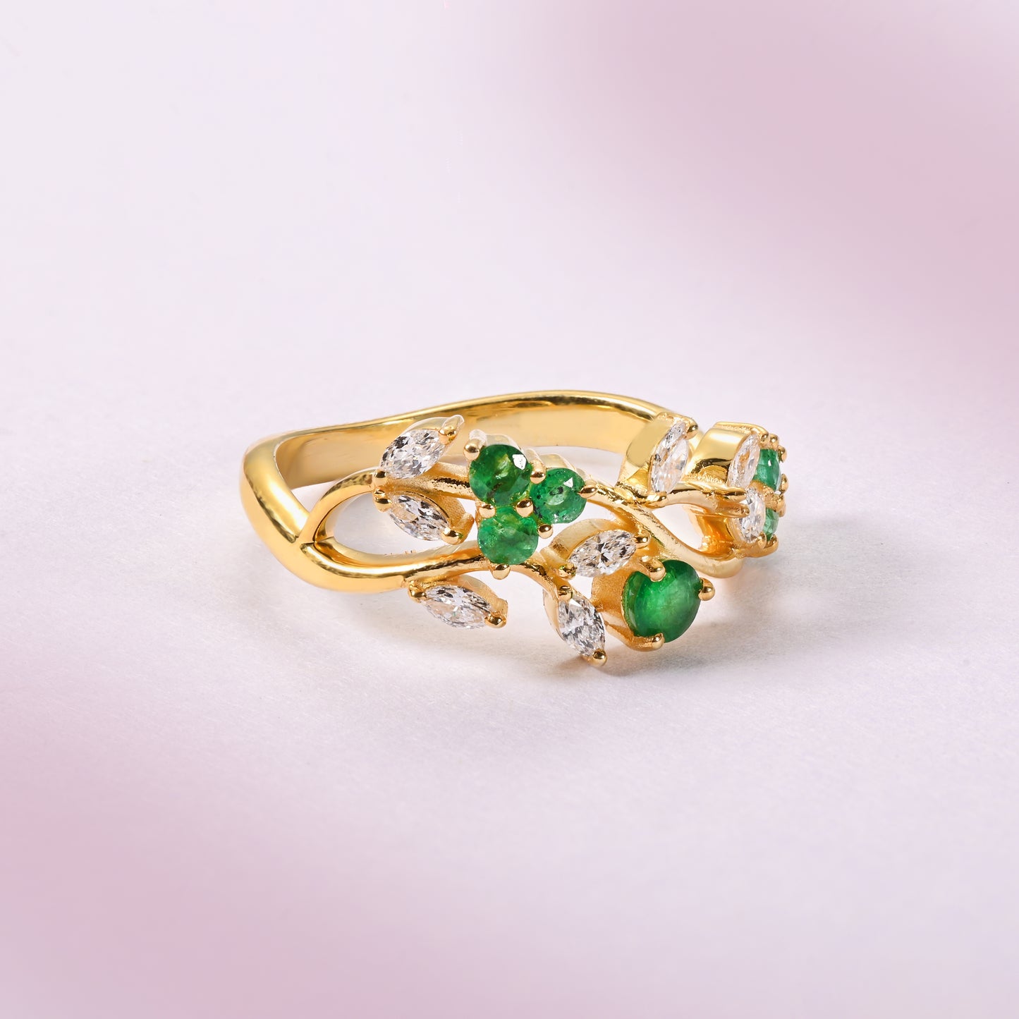 Emerald Petals Ring