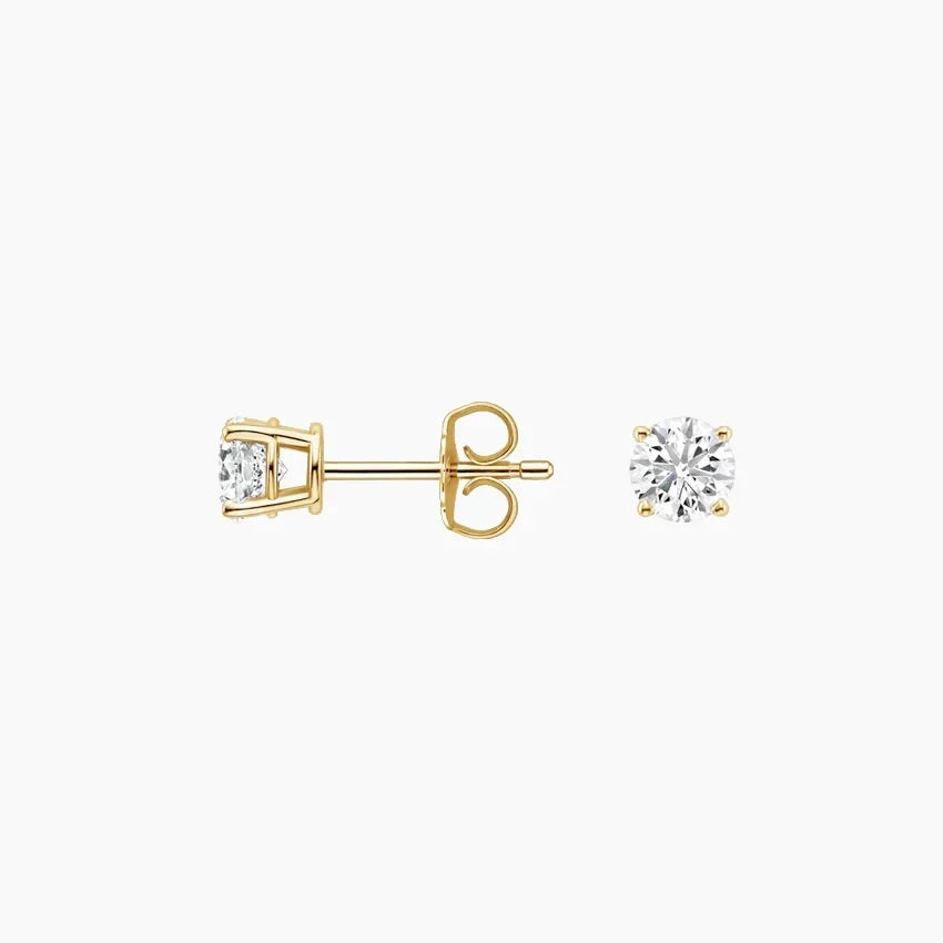 Lab Diamond Round Solitaire Stud Earrings