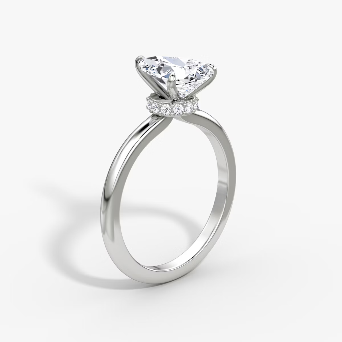 Marquise Secret Halo Diamond Ring