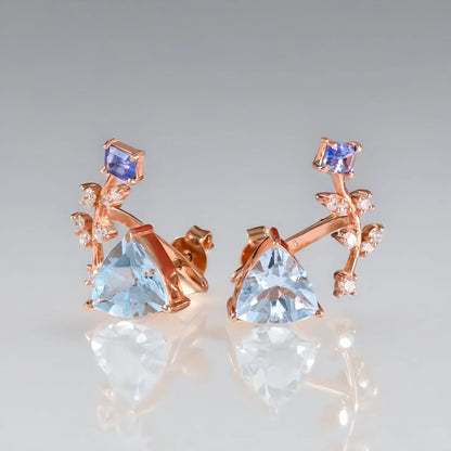 Topaz and Sapphire Diamond Studs