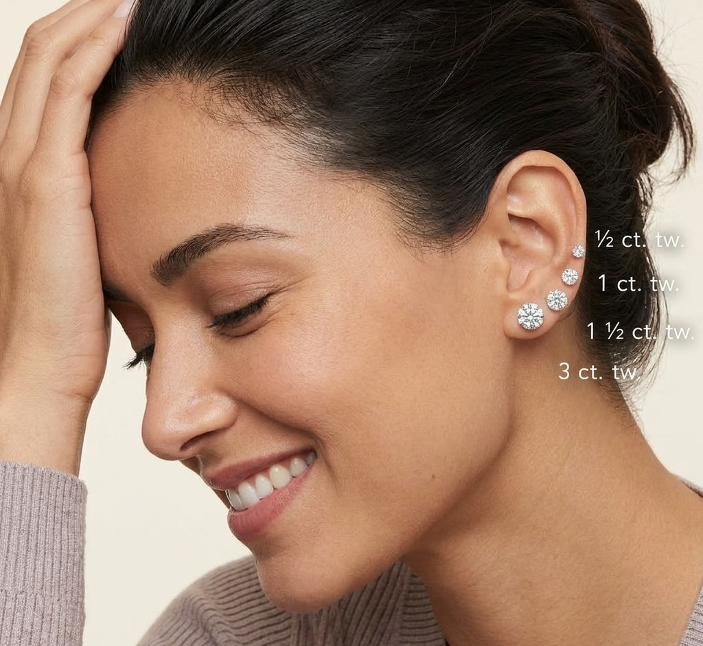 Lab Diamond Round Solitaire Stud Earrings