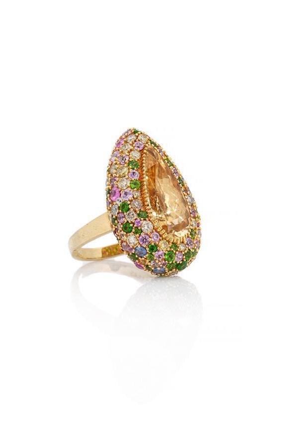 Aurora Citrine Ring