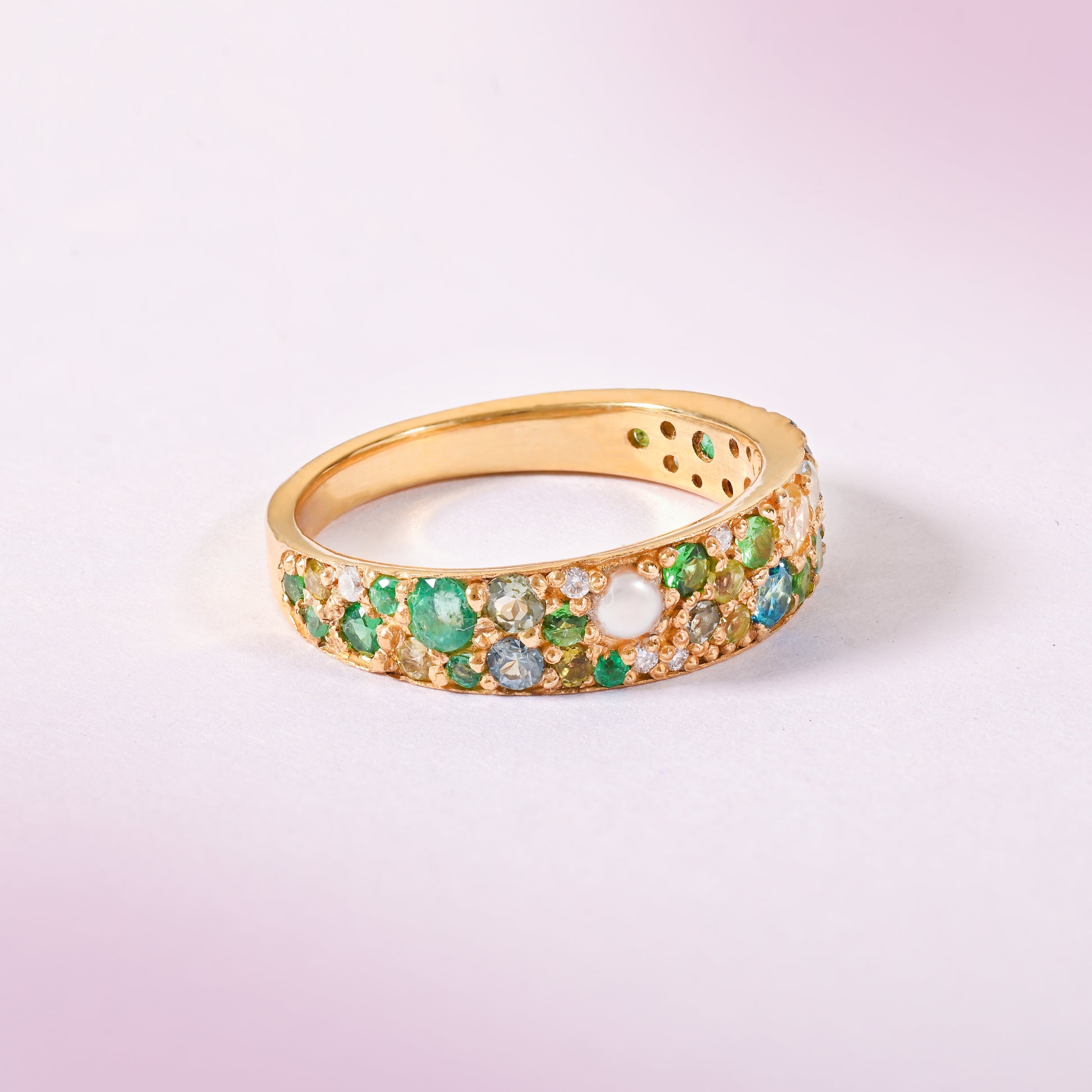 Emerald Pavé Ring