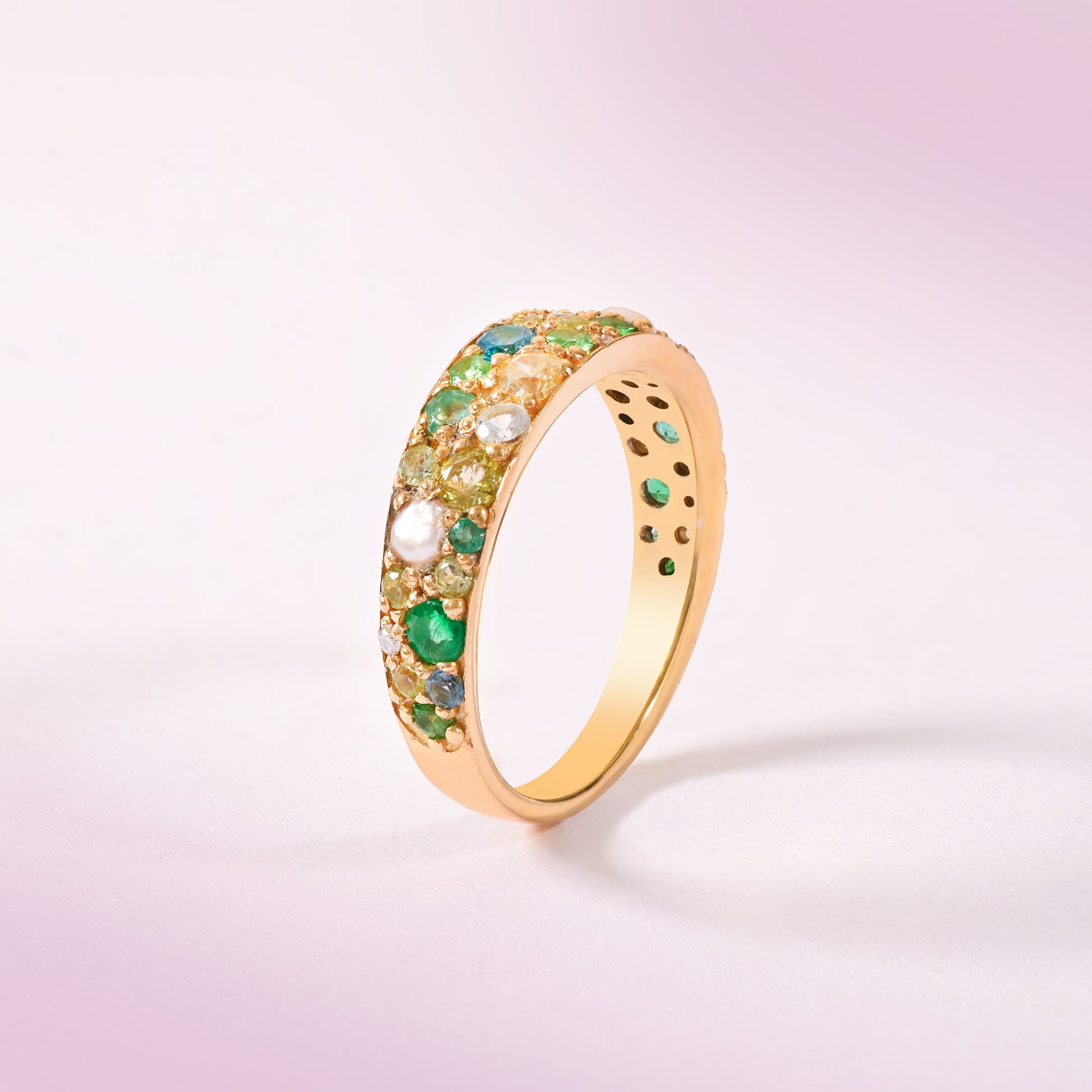 Emerald Pavé Ring