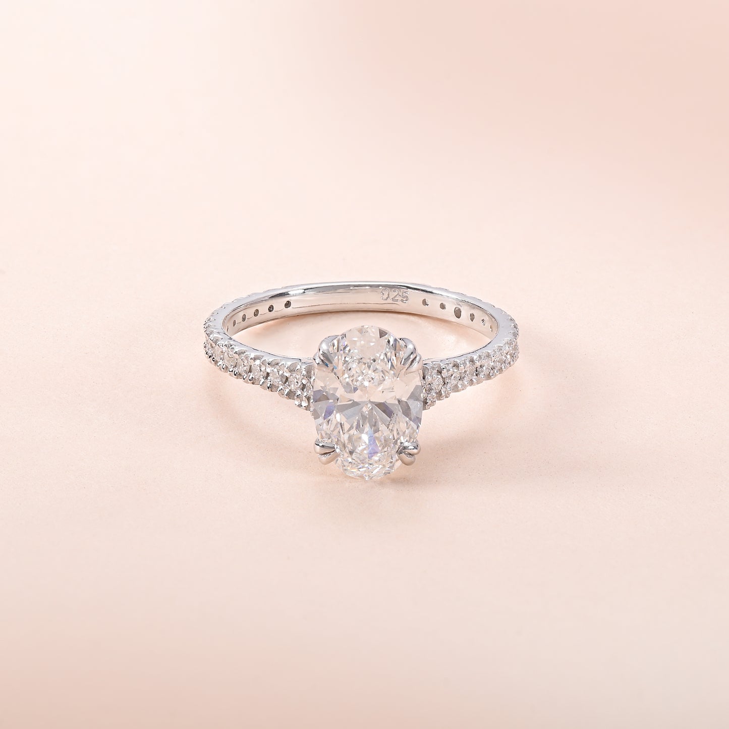 Floral Oval Diamond Ring