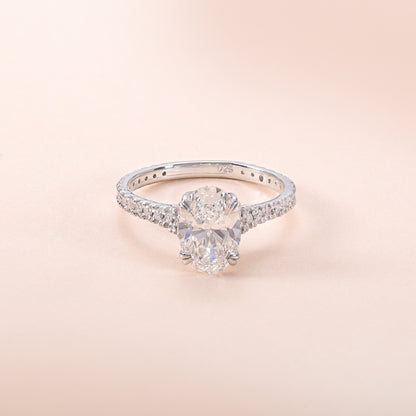 Floral Oval Diamond Ring