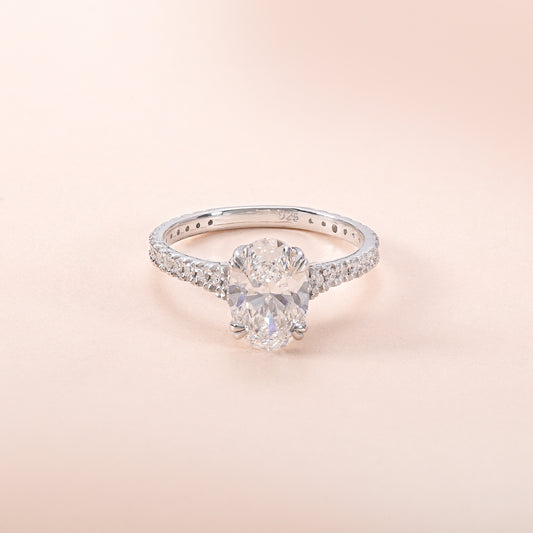 Floral Oval Diamond Ring