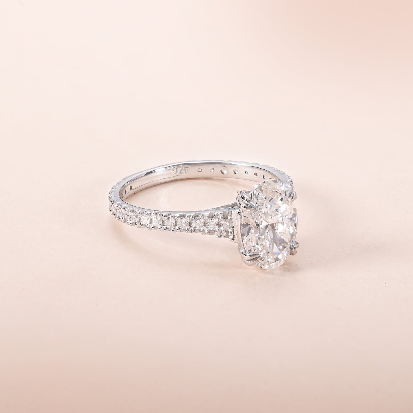 Floral Oval Diamond Ring