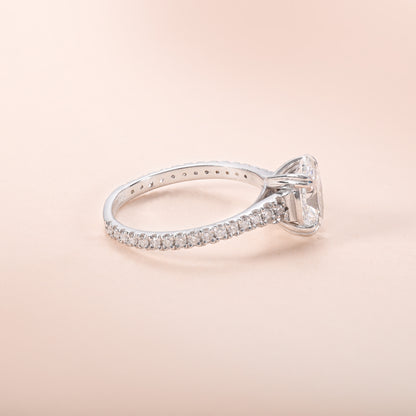 Floral Oval Diamond Ring