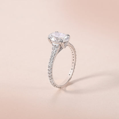 Floral Oval Diamond Ring