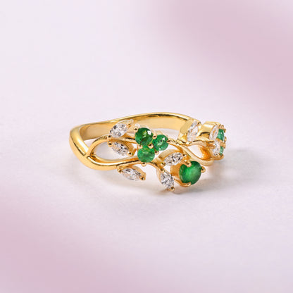 Emerald Petals Ring