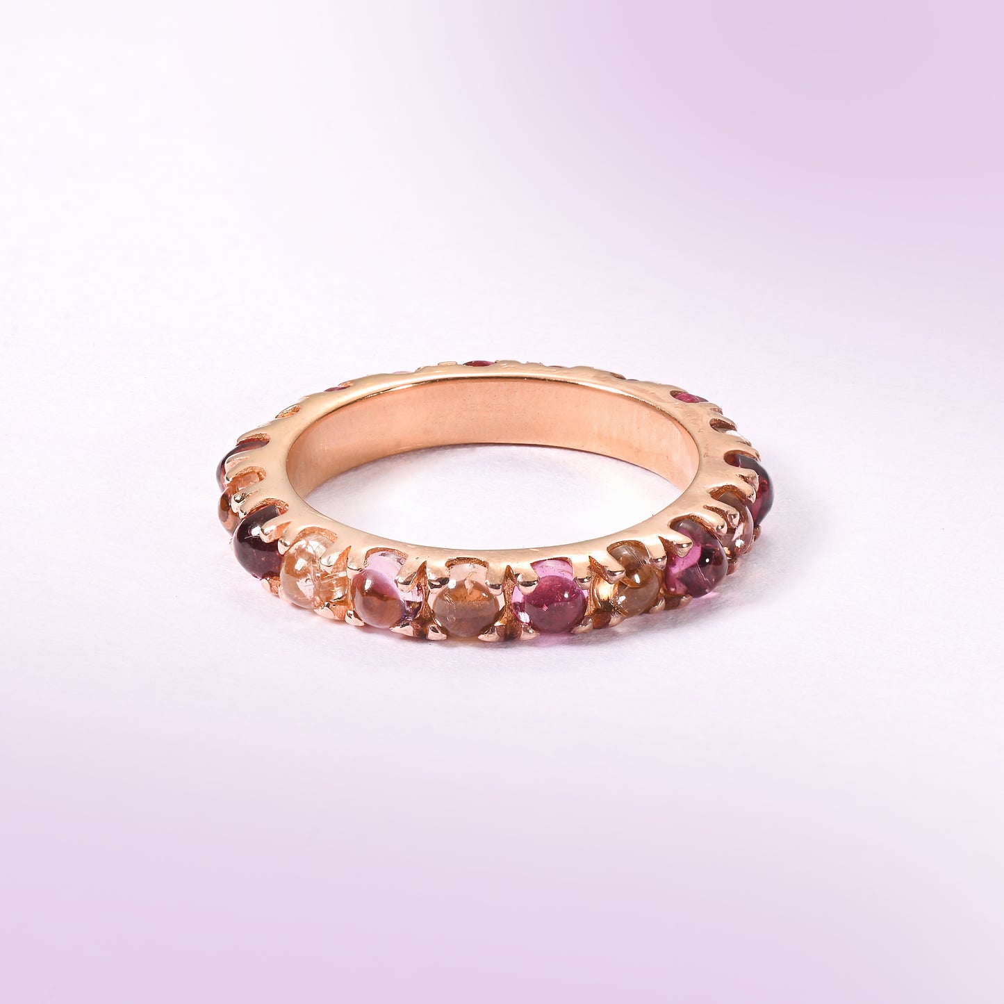 Rose Petal Tourmaline Band