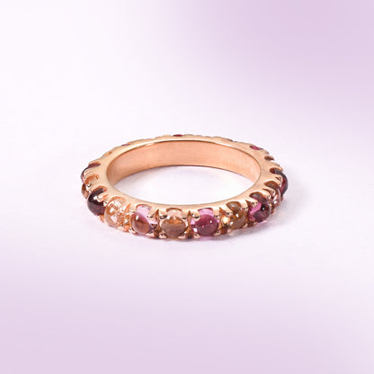 Rose Petal Tourmaline Band