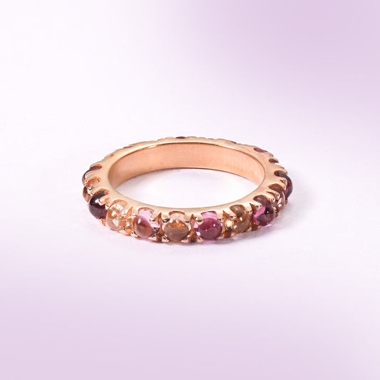 Rose Petal Tourmaline Band