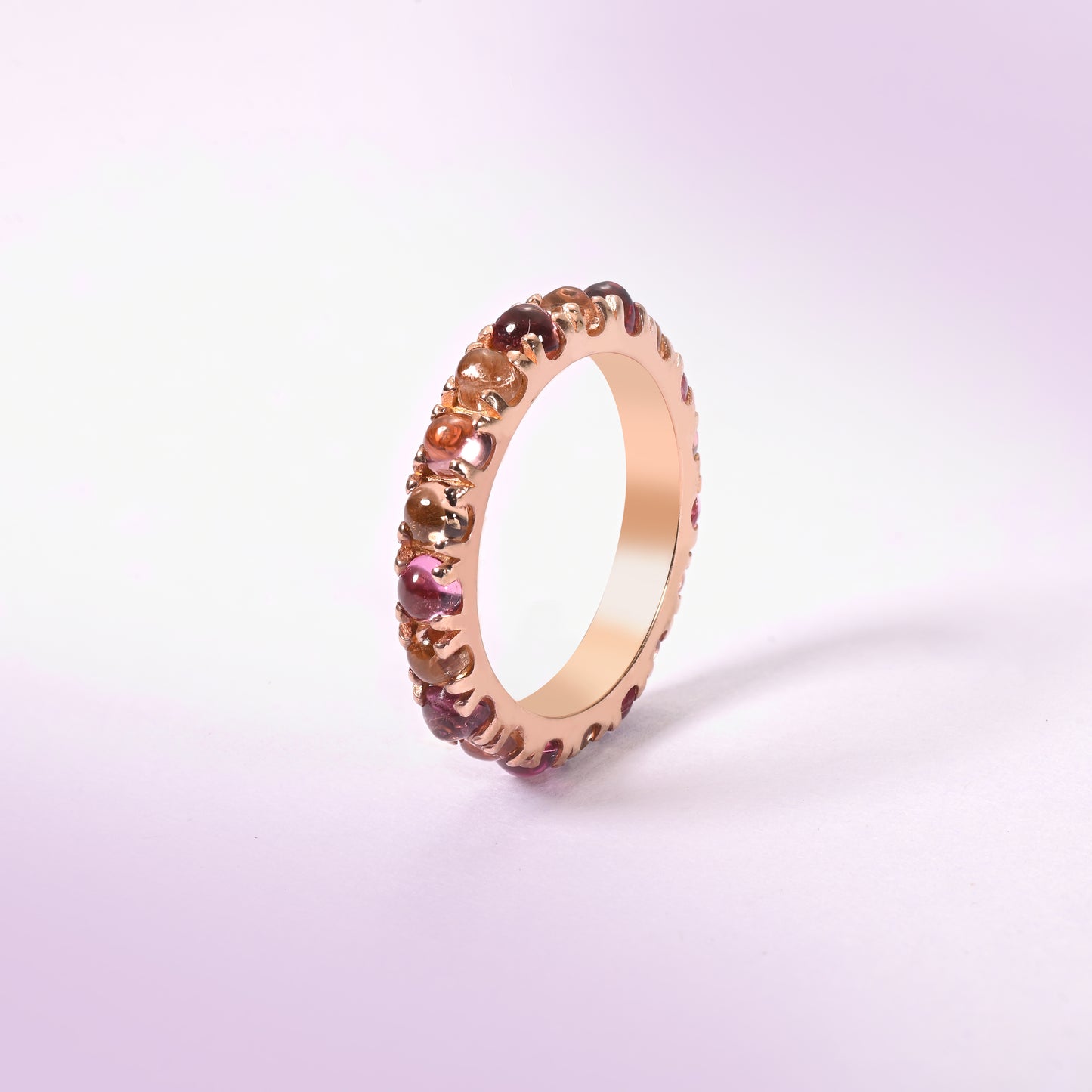 Rose Petal Tourmaline Band