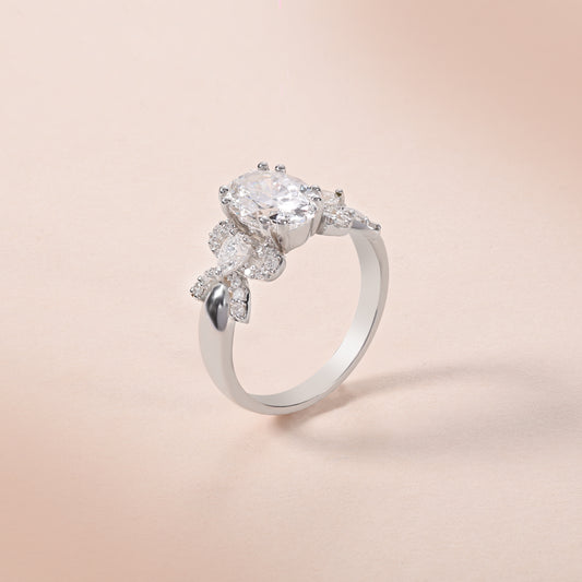 Bow Elegance Oval Diamond Ring