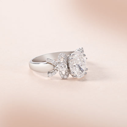 Bow Elegance Oval Diamond Ring