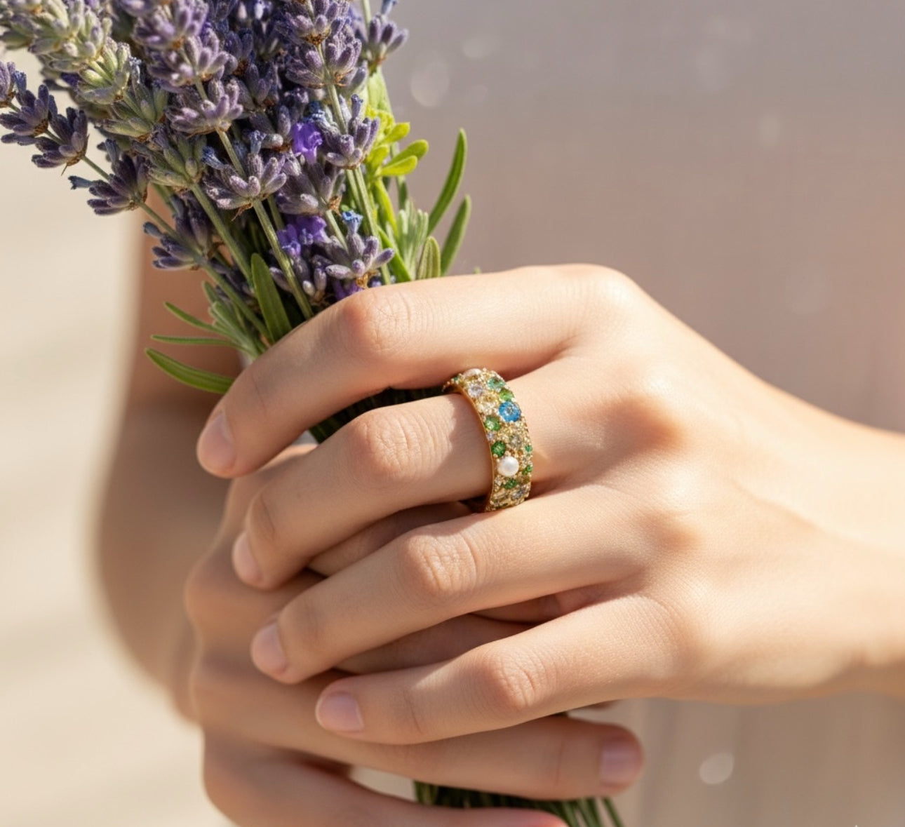 Emerald Pavé Ring