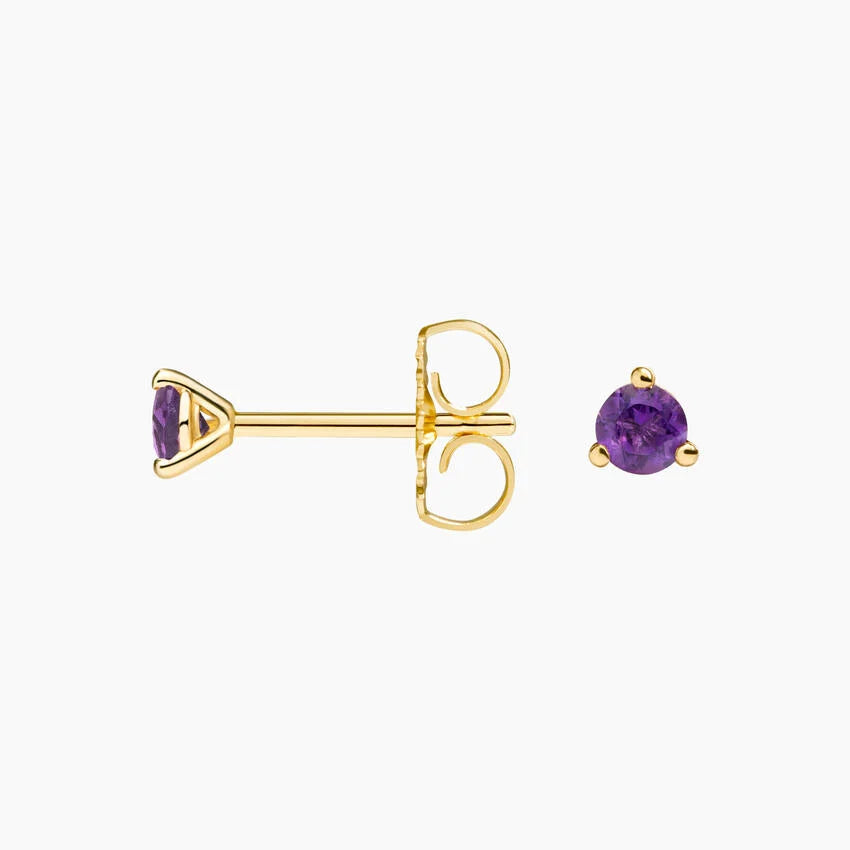 Amethyst Birthstone Stud Earrings
