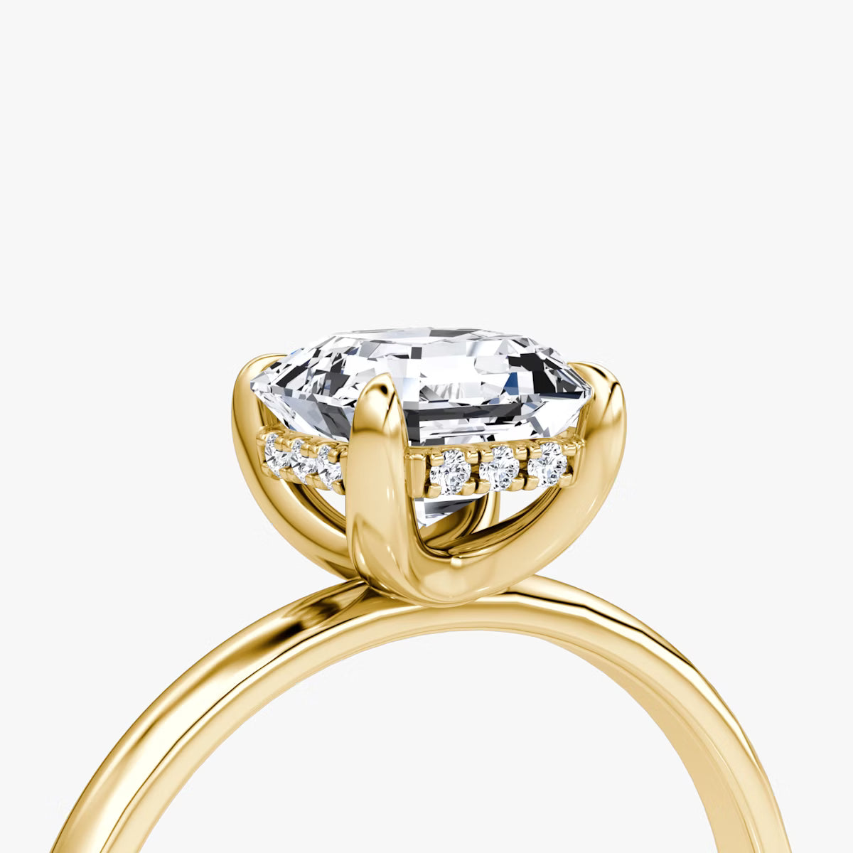 Asscher Hidden Halo Diamond Ring