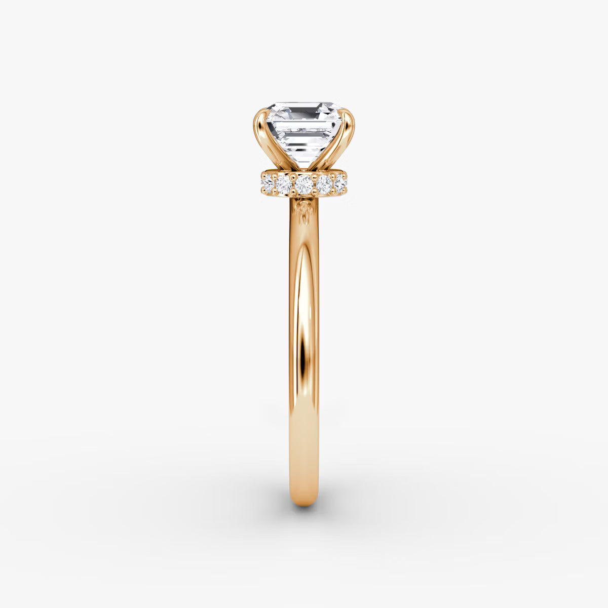 Asscher Secret Halo Diamond Ring