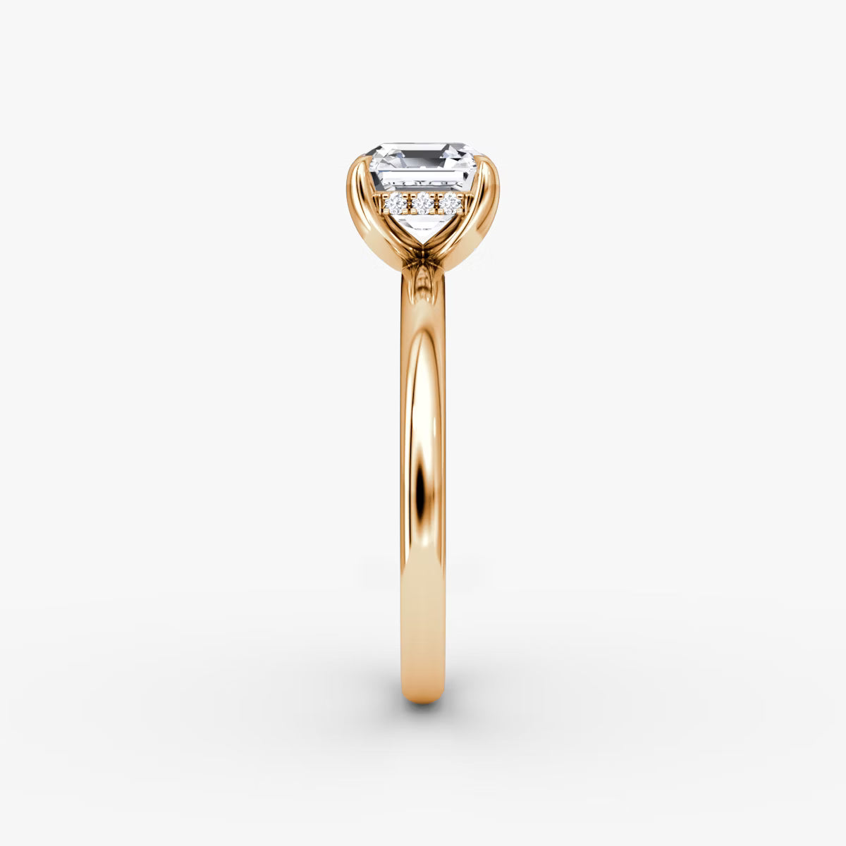 Asscher Hidden Halo Diamond Ring