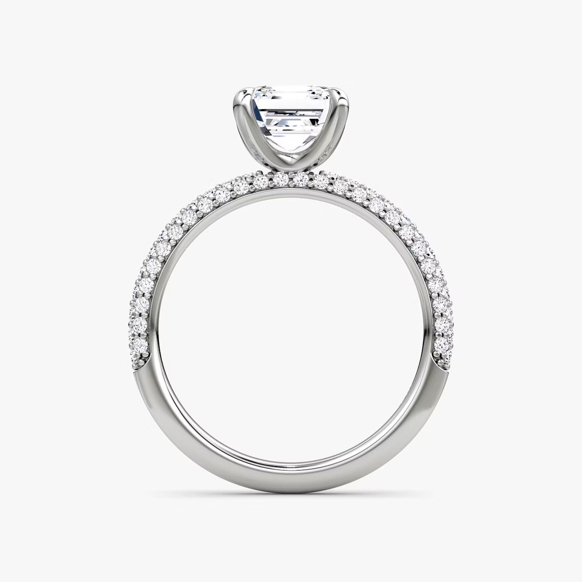 The Luxe Asscher Diamond Pavé Ring