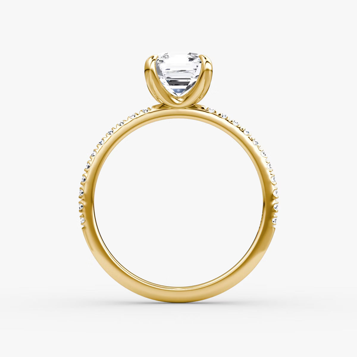 The Classic Asscher Diamond Pavé Ring