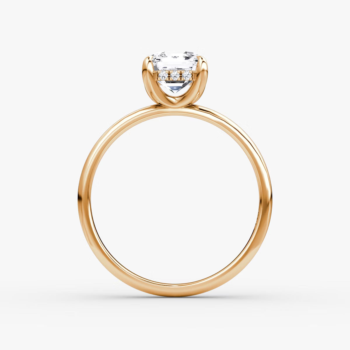Asscher Hidden Halo Diamond Ring