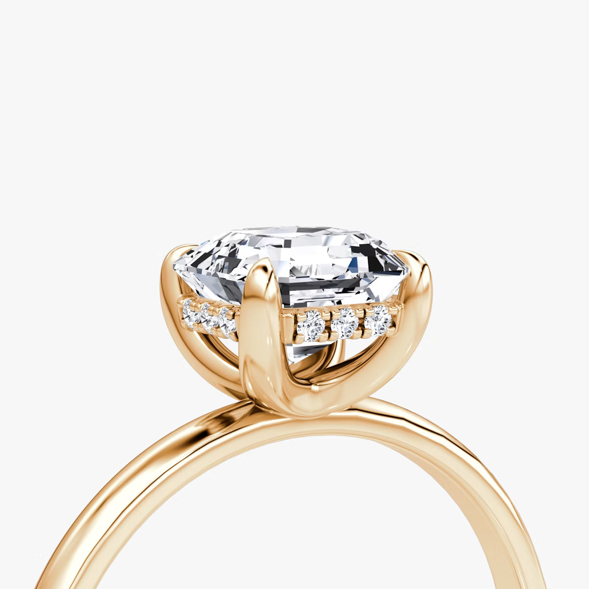Asscher Hidden Halo Diamond Ring