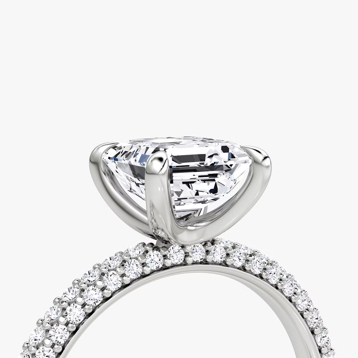 The Luxe Asscher Diamond Pavé Ring
