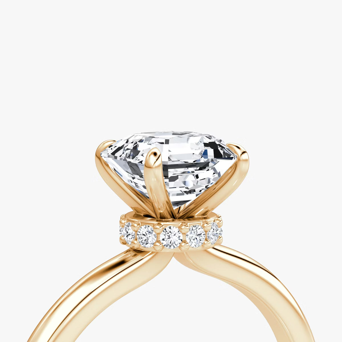 Asscher Secret Halo Diamond Ring