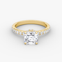 Asscher Secret Halo Diamond Ring with Pavé Setting