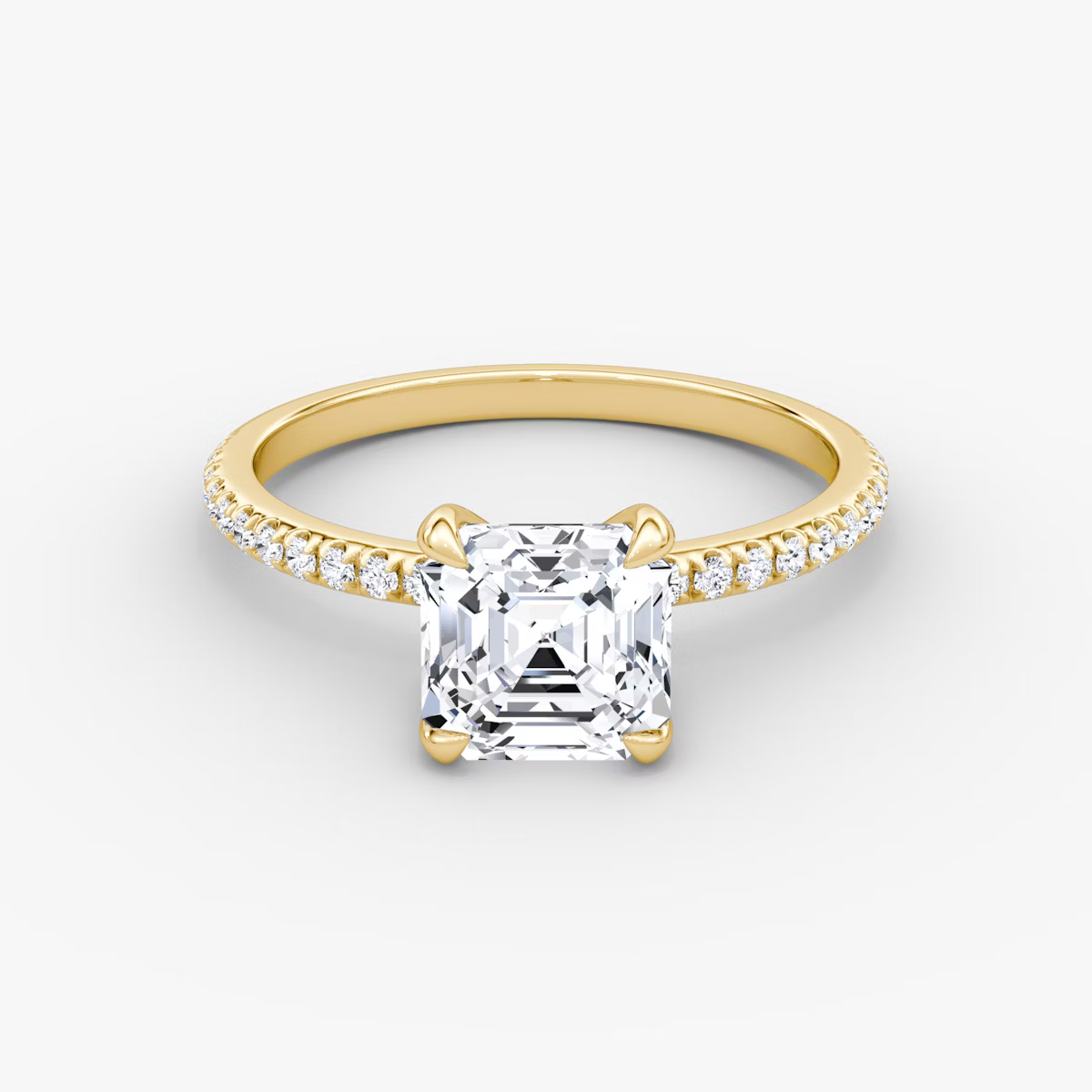 The Classic Asscher Diamond Pavé Ring