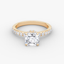 Asscher Secret Halo Diamond Ring with Pavé Setting