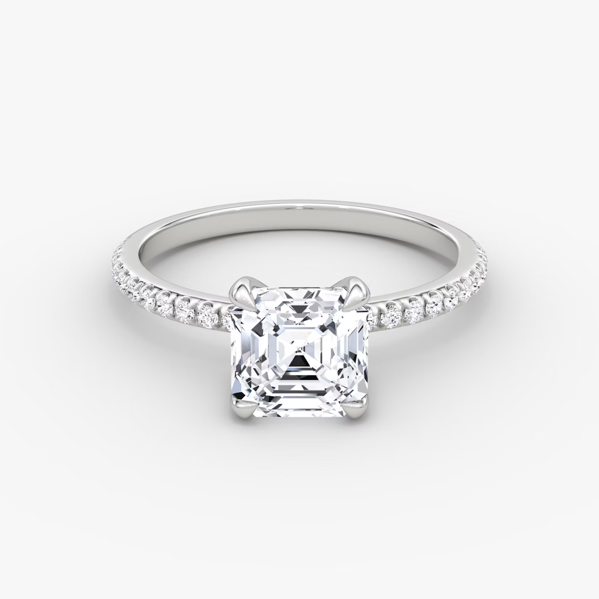 The Classic Asscher Diamond Pavé Ring
