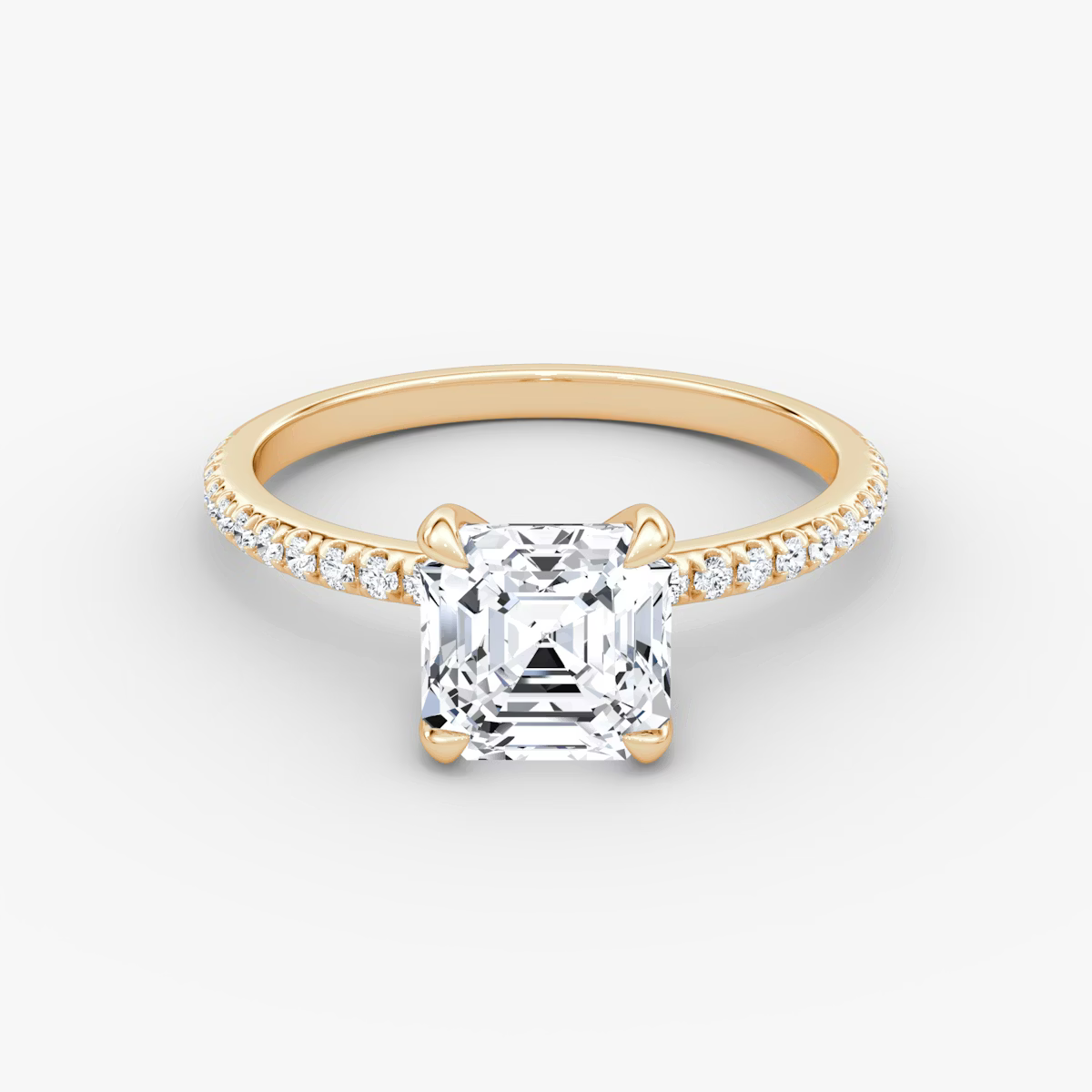 The Classic Asscher Diamond Pavé Ring