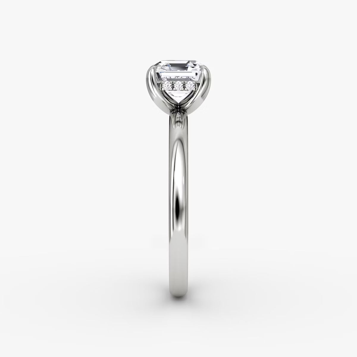 Asscher Hidden Halo Diamond Ring