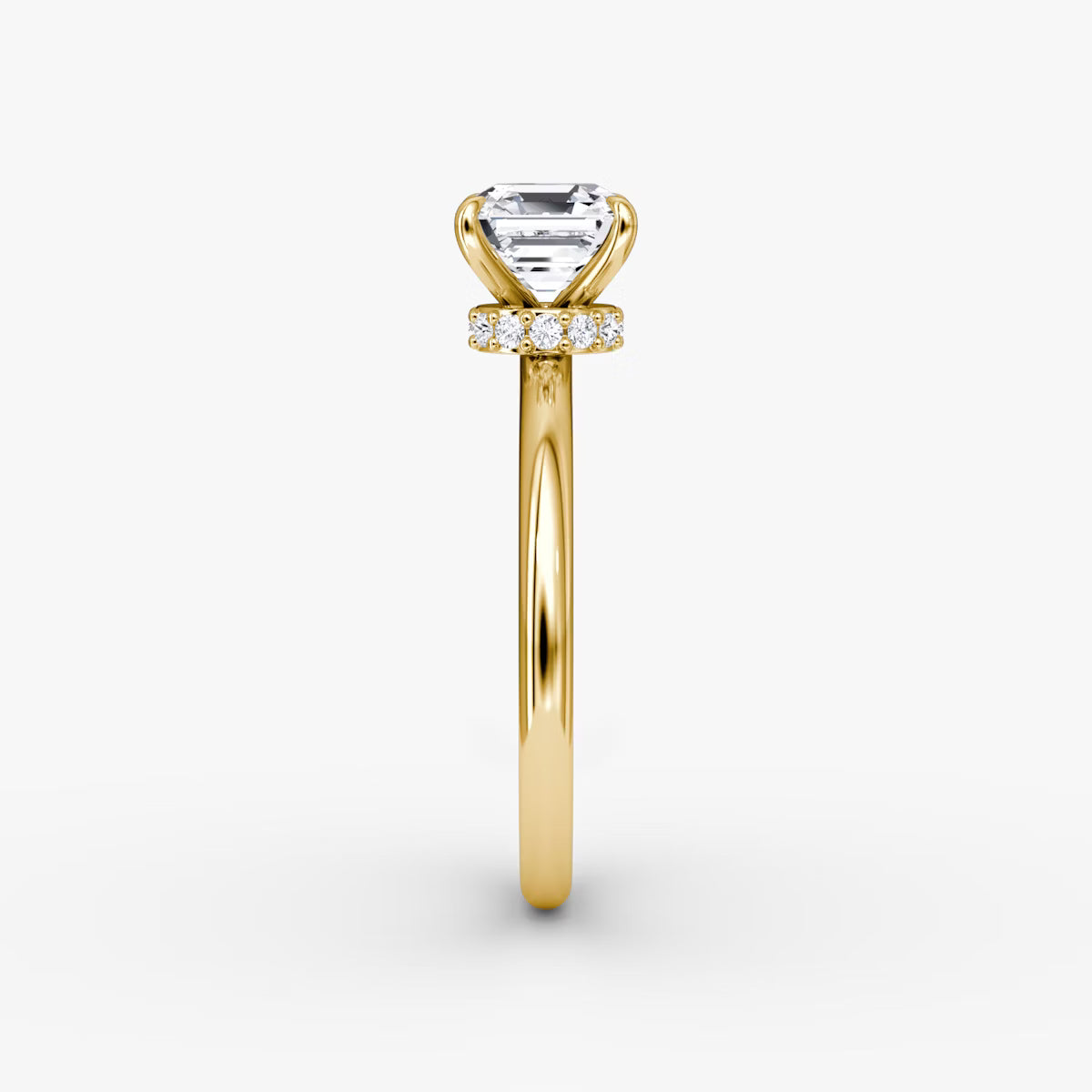 Asscher Secret Halo Diamond Ring