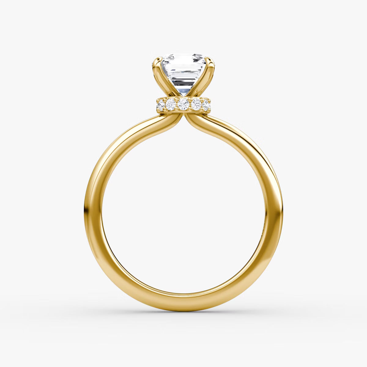 Asscher Secret Halo Diamond Ring