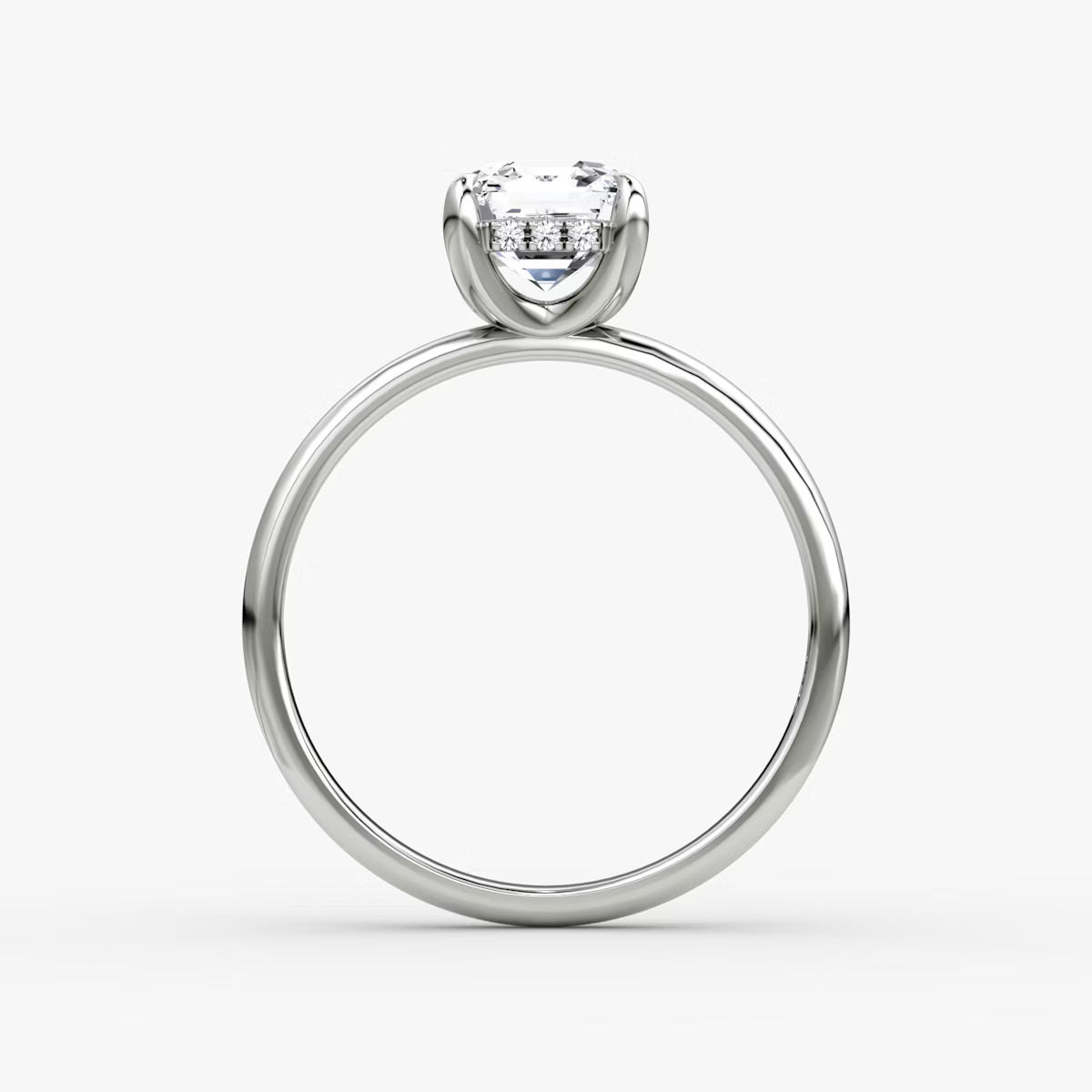 Asscher Hidden Halo Diamond Ring