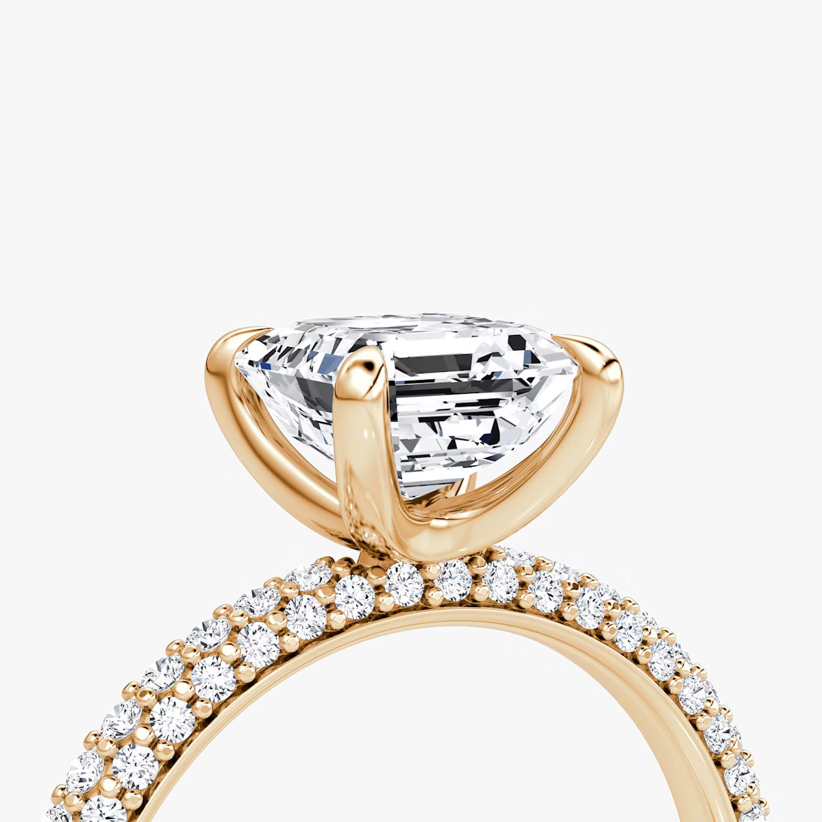 The Luxe Asscher Diamond Pavé Ring