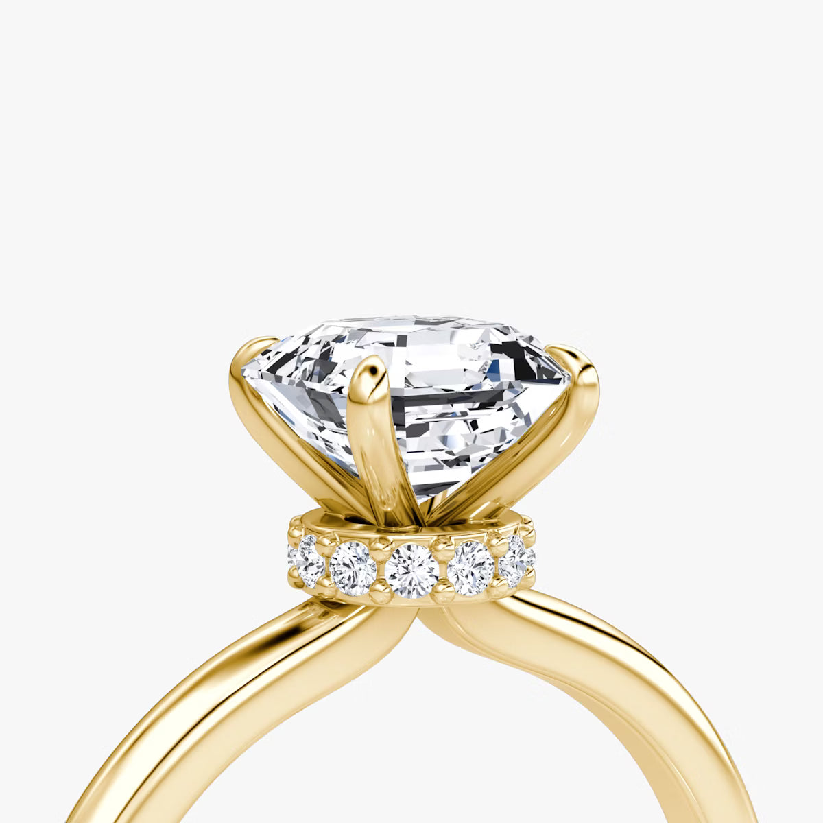 Asscher Secret Halo Diamond Ring