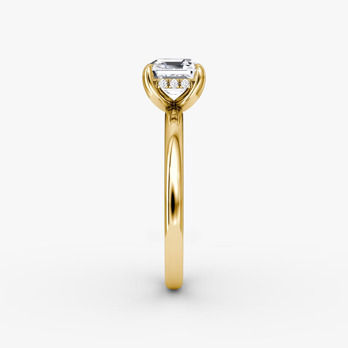 Asscher Hidden Halo Diamond Ring