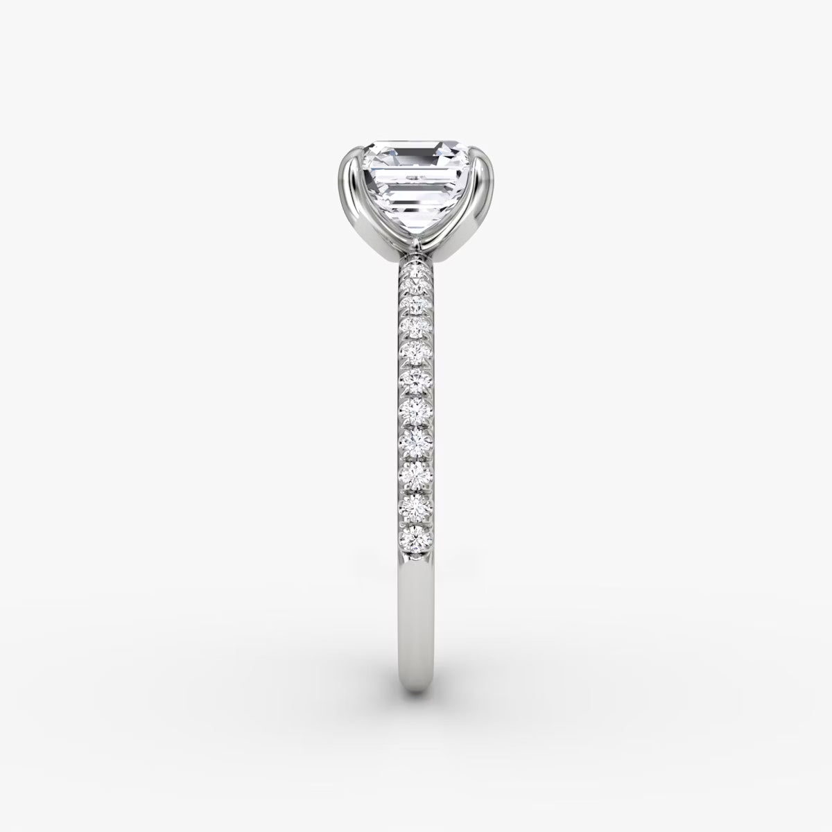 The Classic Asscher Diamond Pavé Ring