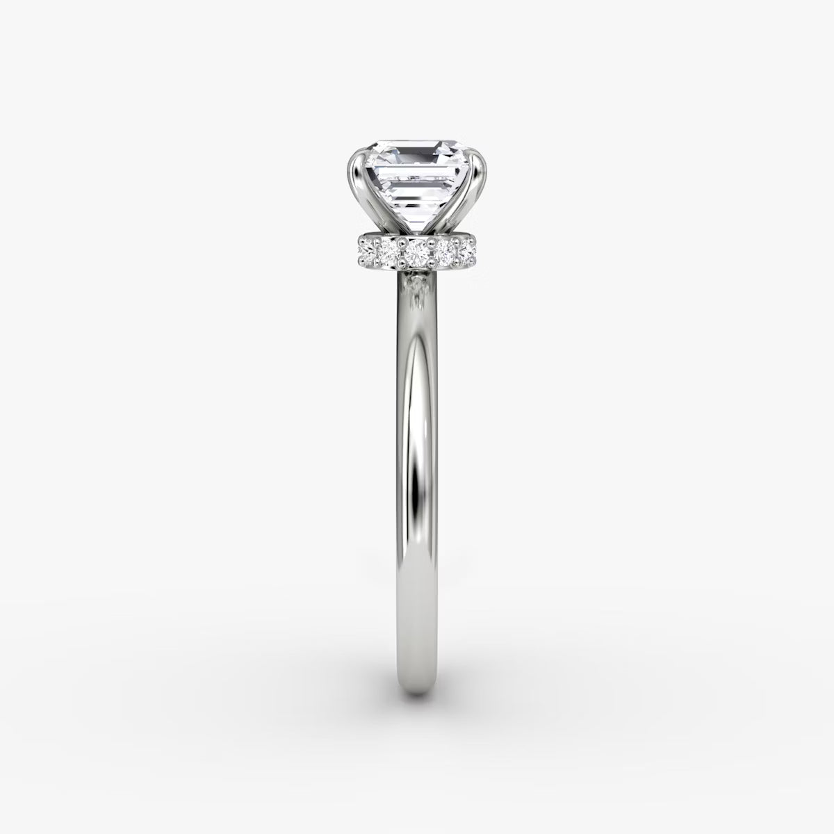Asscher Secret Halo Diamond Ring
