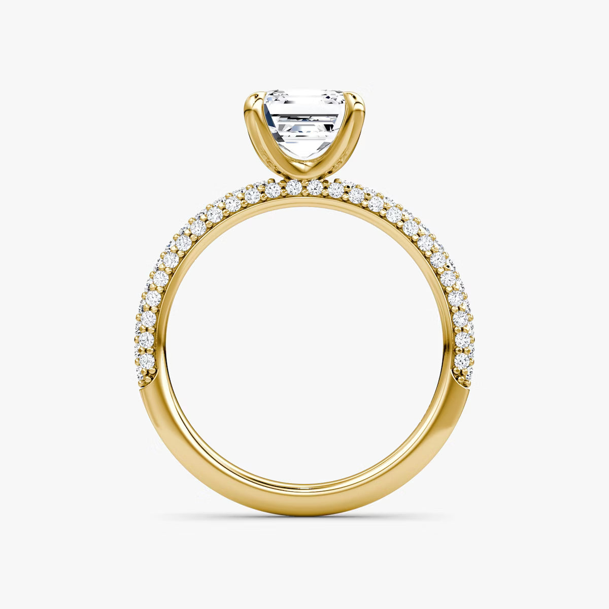 The Luxe Asscher Diamond Pavé Ring