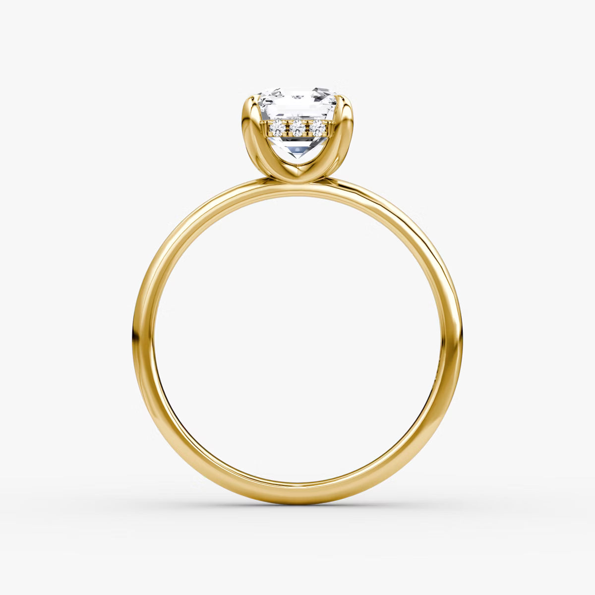 Asscher Hidden Halo Diamond Ring